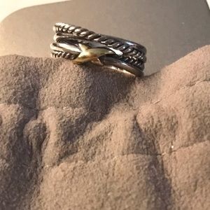David Yurman Jewelry - David Yurman Women's X Crossover Ring with Gold David Yurman Jewelry - David Yurman Women's X Crossover Ring with Gold